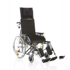 Carrozzina pieghevole con schienale prolungato